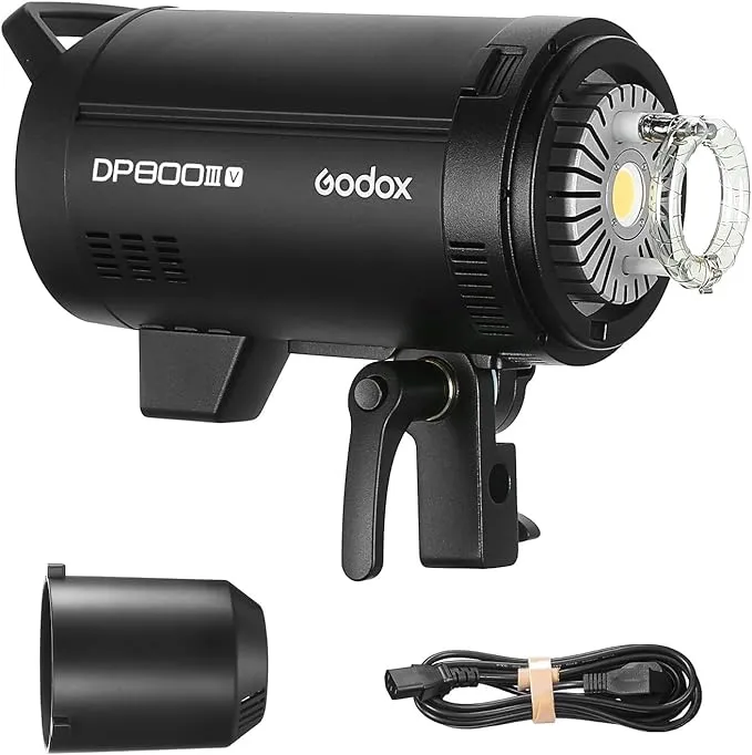 Godox DP800IIIV Professional Studio Flash Strobe 800Ws, GN126 5600K Monolight with 30W Modeling Lamp 2.4G Wireless X System with Bowens Mount, Outstanding Output Stability-110V