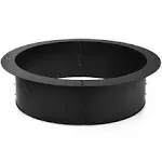 Unbranded Round Steel Fire Pit for Ground 36 in. W x 10 in. H Steel Frame Black