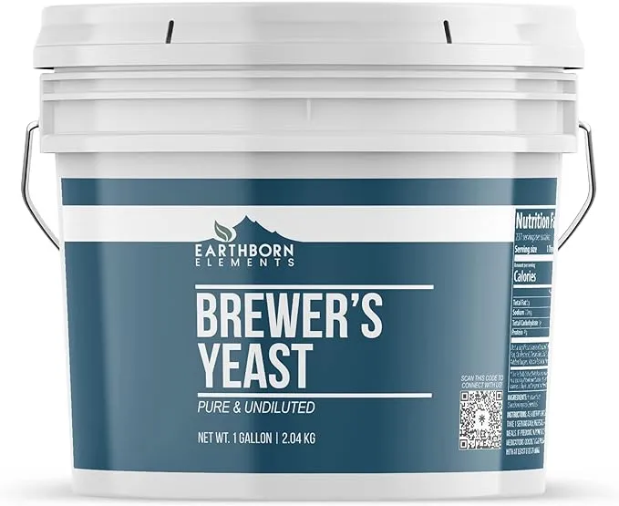 Earthborn Elements Brewer’s Yeast 1 Gallon Bucket, Pure & Undiluted, Inactive Yeast