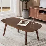 Wood Folding Coffee Table Space Saving Side Table (Walnut)