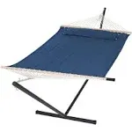 SUNCREAT Extra Large Hammocks for Outside, Heavy Duty Hammocks with Stands Included, Navy