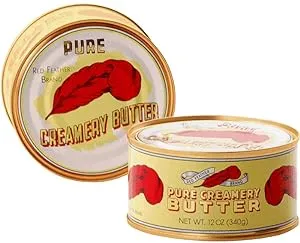 Red Feather Creamery Canned Butter A real butter from new Zealand-100% pure no artificial colors or flavors-Great for Hurricane Preparedness Emergency Survival Earthquake Kit-2 Tins