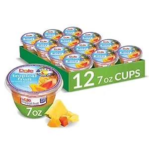 Dole Fruit Bowls Tropical Fruit in 100% Juice Snacks, 7oz 12 Total Cups, Gluten & Dairy Free, Bulk Lunch Snacks for Kids & Adults