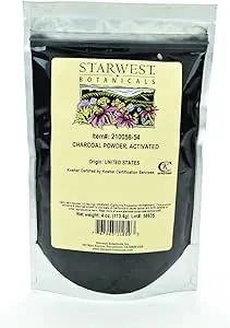 Starwest Botanicals FOOD GRADE US Activated Charcoal Powder 4oz. NEW