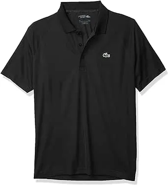 Lacoste Men's Sport Breathable Run-Resistant Interlock Polo Shirt - Black - L