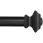 Ivilon Drapery Treatment Window Curtain Rod - Square Design 1 1/8 Rod. 120 to 240 inch - Black