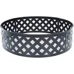 Steel Outdoor Fire Ring 30 in. Round Lattice Pattern Black Wood Fire Pit Ring