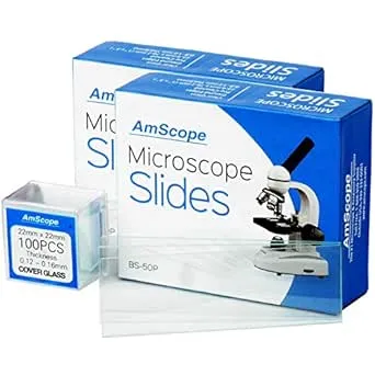 AmScope Microscope Slides, 100 Blank Slides with 100 Cover Glass