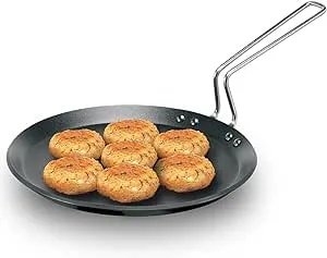 Hawkins Q45 Futura Non-Stick Flat Tava Griddle 10 in. - 4.88mm with Steel Handle