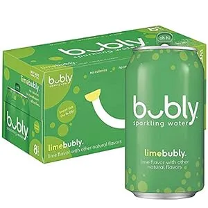 bubly Sparkling Water, Lime, 12 ounce Cans (Pack of 8)