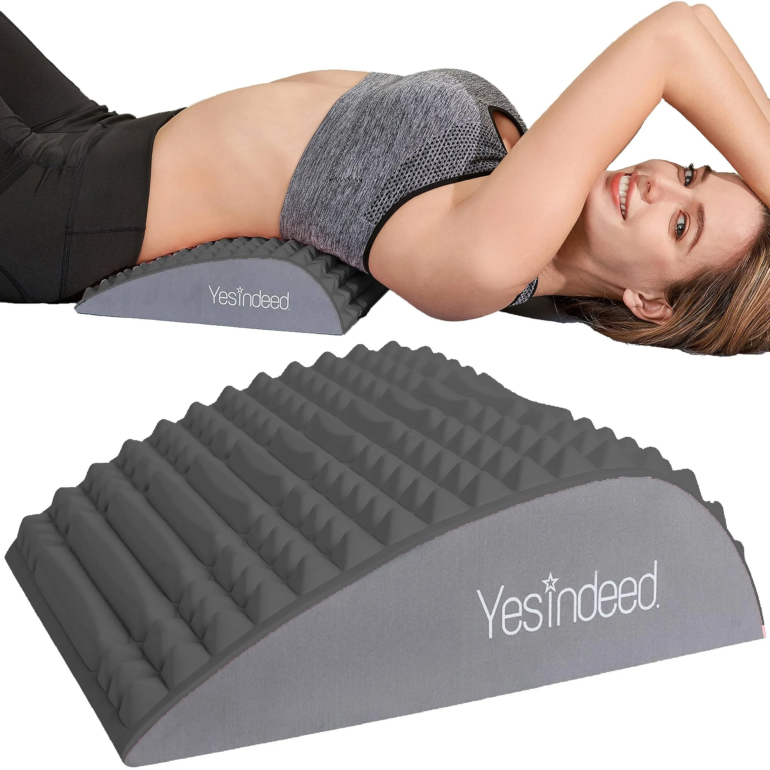 Yesindeed Back Stretcher Pillow – Refresh Back Stretcher for Lower Back Pain Relief, Lumbar Support, Spinal Stenosis, Posture Corrector, Neck & Back