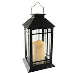 Lumabase Solar Lantern with LED Candle - Black Window