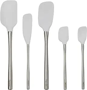 Tovolo Flex-Core Silicone and Stainless Steel 5-Piece Spatula Set Gray