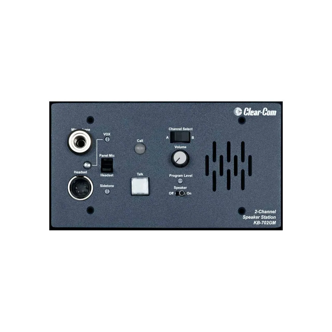 Clear-Com KB-702GM | 2 Channel Wall Console Mounted Headset Speaker Station