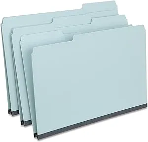 Staples 621318 3-Tab Pressboard File Folders Legal Blue 25/Box