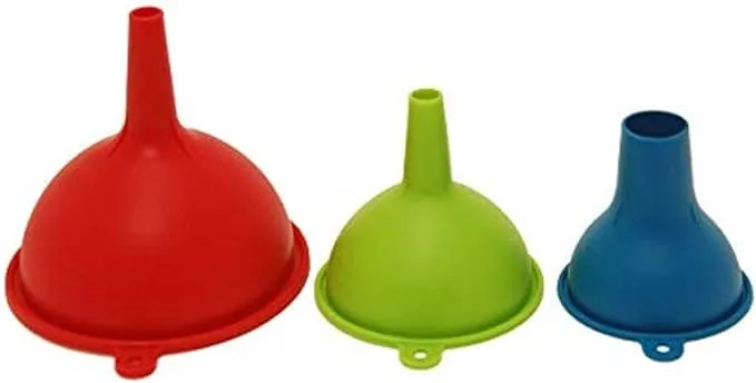 Gourmet By Starfrit 093523-003-0000 3-Piece Silicone Funnel Set Other Kitchen Accessories, NORMAL, Multicolored