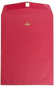 JAM PAPER 9 x 12 Colored Recycled Envelopes with Clasp Closure - Red Recycled - 25/Pack