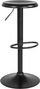 Flash Furniture Madrid Series Adjustable Height Retro Barstool in Black Finish