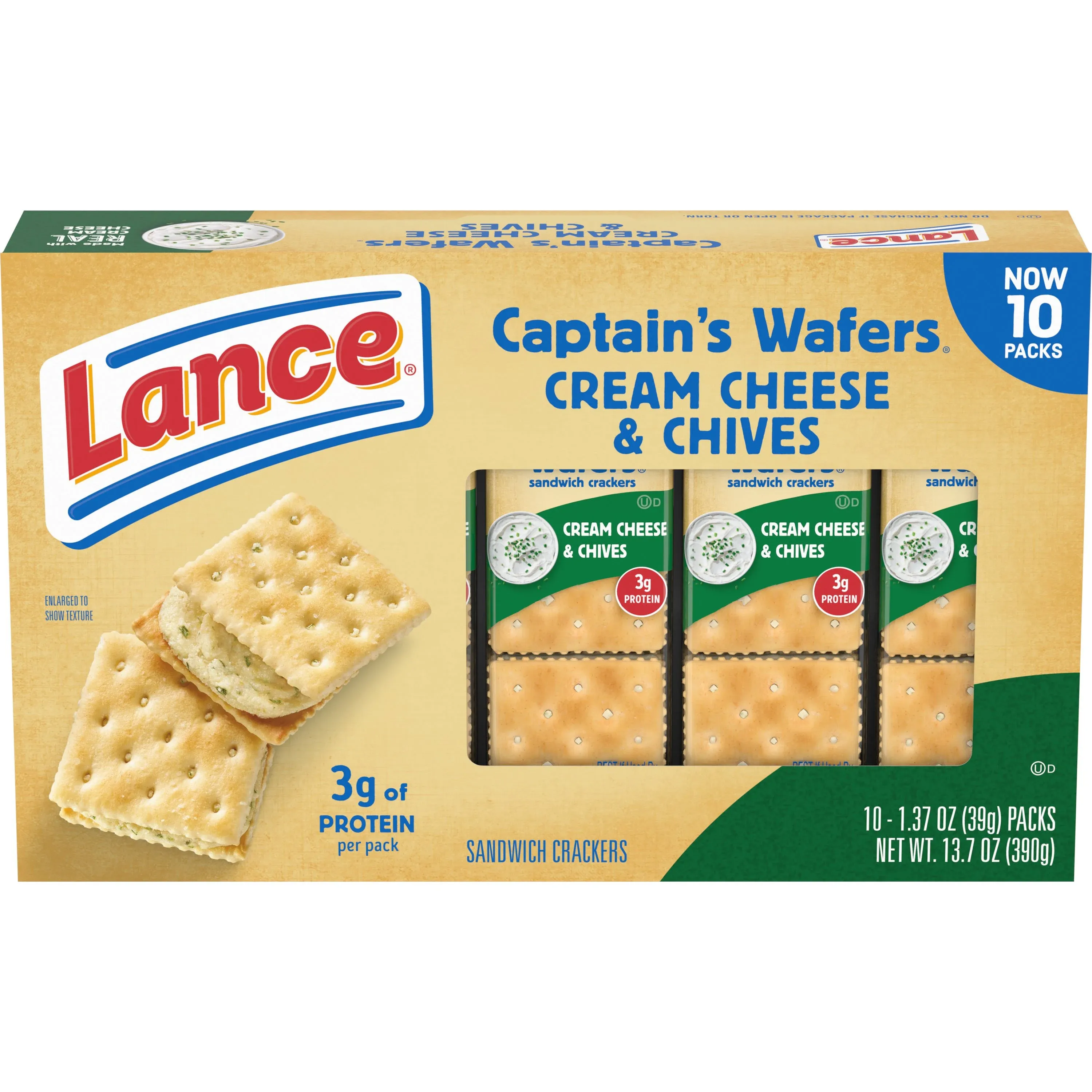 Lance Captain's Wafers Cream Cheese & Chives Sandwich Crackers (10 ct)