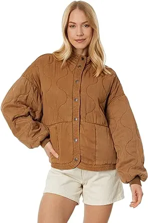 Blank Nyc Chai Tea Quilted Jacket Tan Medium