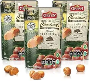 Organic Roasted Chestnuts 3oz (3 Pack) Ready to Eat Great for Cooking &amp; Baking