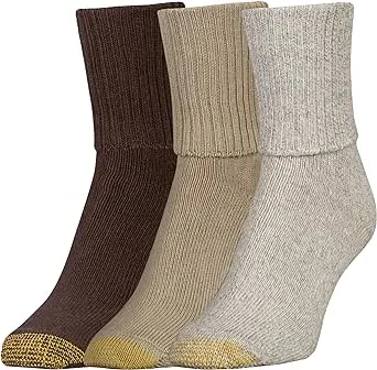 Gold Toe Women's Turn Cuff Bermuda Socks (3 Pair Pack)