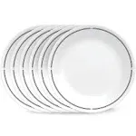 Corelle 6-Piece 8.5" Lunch Round Plates, Vitrelle Triple Layer Glass, Lightweight Round Plates, Salad Plates, Chip and Scratch Resistant, Microwave