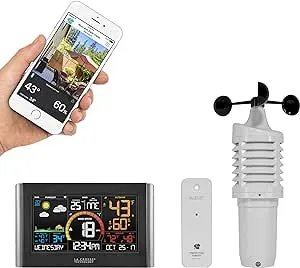 La Crosse Technology Wireless Weather Station with WiFi Connectivity, Dynamic Forecast, Wind Speed and Alerts, Temperature/Humidity - NWS Forecast, Long Range Transmission (400 Feet)