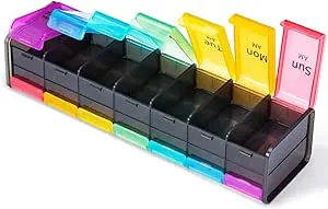 Extra Large Weekly Pill Organizer 2 Times a Day - XL AM PM Pill Box Organizer...