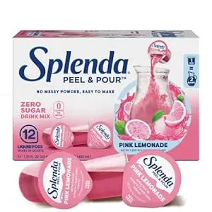 Splenda Peel and Pour Pitcher Pods, Pink Lemonade - 1.35 fl oz (Pack of 12)