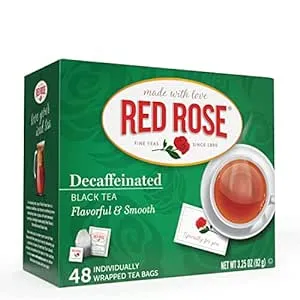 Red Rose, Naturally Decaffeinated Black Tea, Tea Bags, 48 Ct