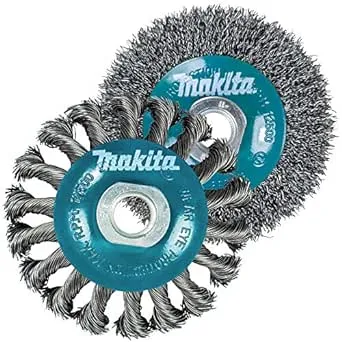 Makita 2 Piece - 4 Inch Crimped &amp; Twist Wire Wheel Brush For 4.5&#034; Grinders - ...