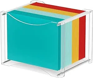 MaxGear Hanging File Organizer, Acrylic File Folder Organizer with Built-in Hand