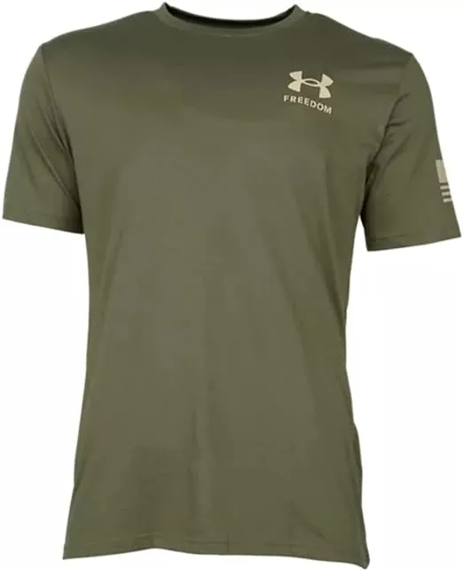 "Under Armour Men's Freedom Flag Short Sleeve Shirt - Desert Sand/Black - XL"