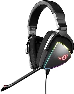 ASUS ROG DELTA USB-C Gaming Headset for PC, Mac, PlayStation 4, Teamspeak, and Discord with Hi-Res ESS Quad-DAC, Digital Microphone, and Aura Sync RGB Lighting