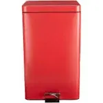 McKesson Steel Trash Can with Plastic Liner Red 32 Quart