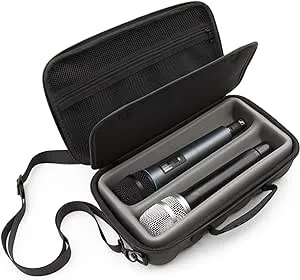 Casematix Two Wireless Microphone Case Compatible with Wireless Mic System Handh ...