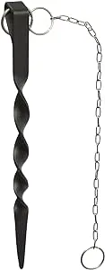 Monarch Rain Chains 15005, Black/Stainless Steel Powder Coated Iron Rain Chain Anchoring Stake, Bla