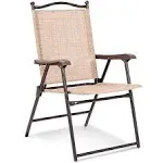 Costway Set of 2 Patio Folding Sling Back Chairs