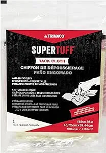 Trimaco SuperTuff Tack Cloth, 18-inch x 36-inch, 6 Count, Tan