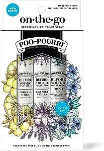 Poo-Pourri Before-You-Go Toilet Spray, On-The-Go, Travel Size Variety 10 mL - Original Citrus, Lavender Vanilla and Fresh Air