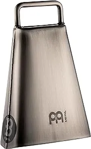 Meinl Percussion Handheld Cowbell with Holder, 6 1/4" Hand Brushed Steel — NOT Made in China — Low Pitch, 2-Year Warranty (STB625HA-CB)