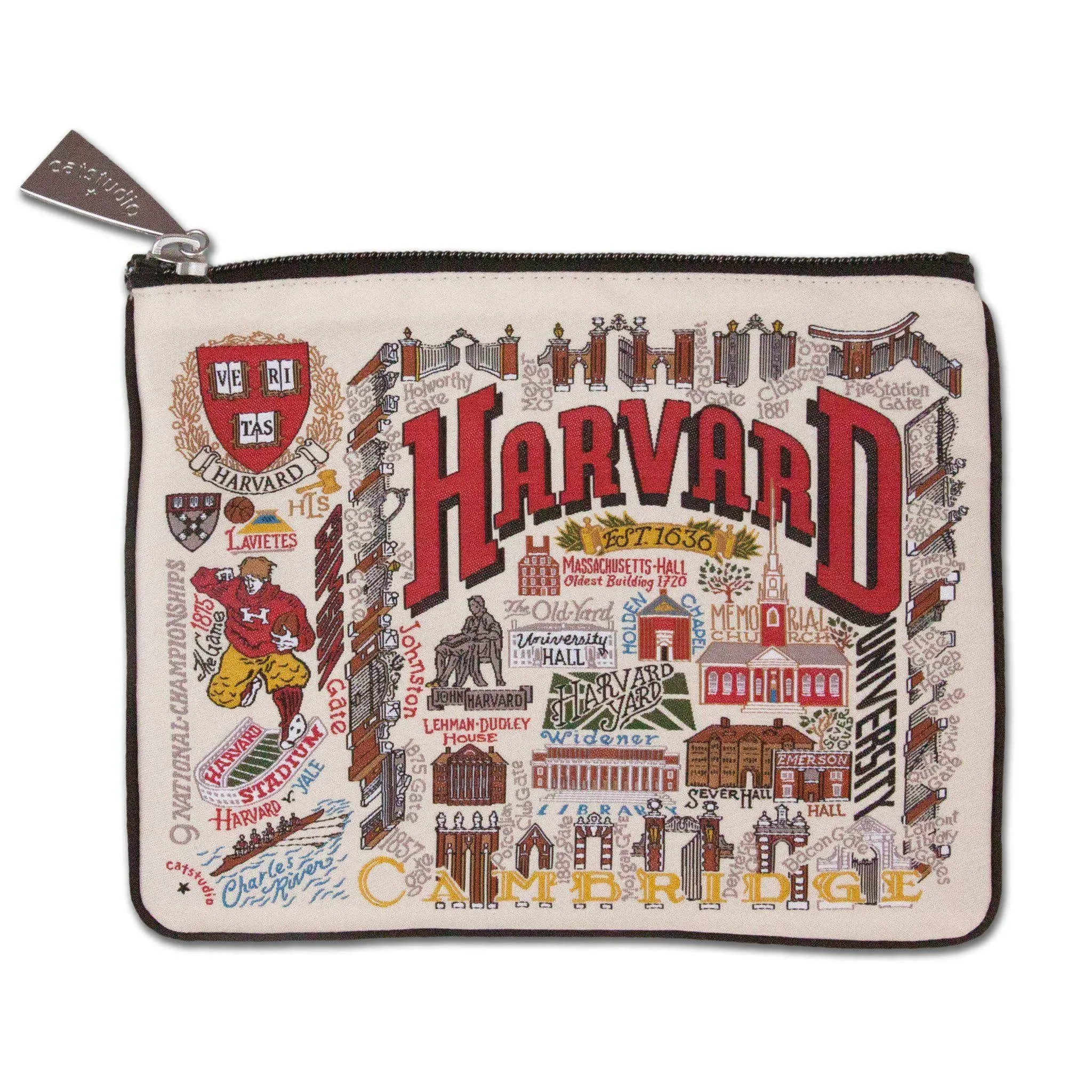 catstudio Harvard University Collegiate Zipper Pouch Purse | Holds Your Phone, Coins, Makeup, Dog Treats, & Tech Tools