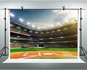 10x7ft High-end Baseball Stadium Backdrop Ballpark Auditorium Light Photography Background Themed Party Artistic Portrait YouTube Backdrops Photo Booth Studio Props PFH184