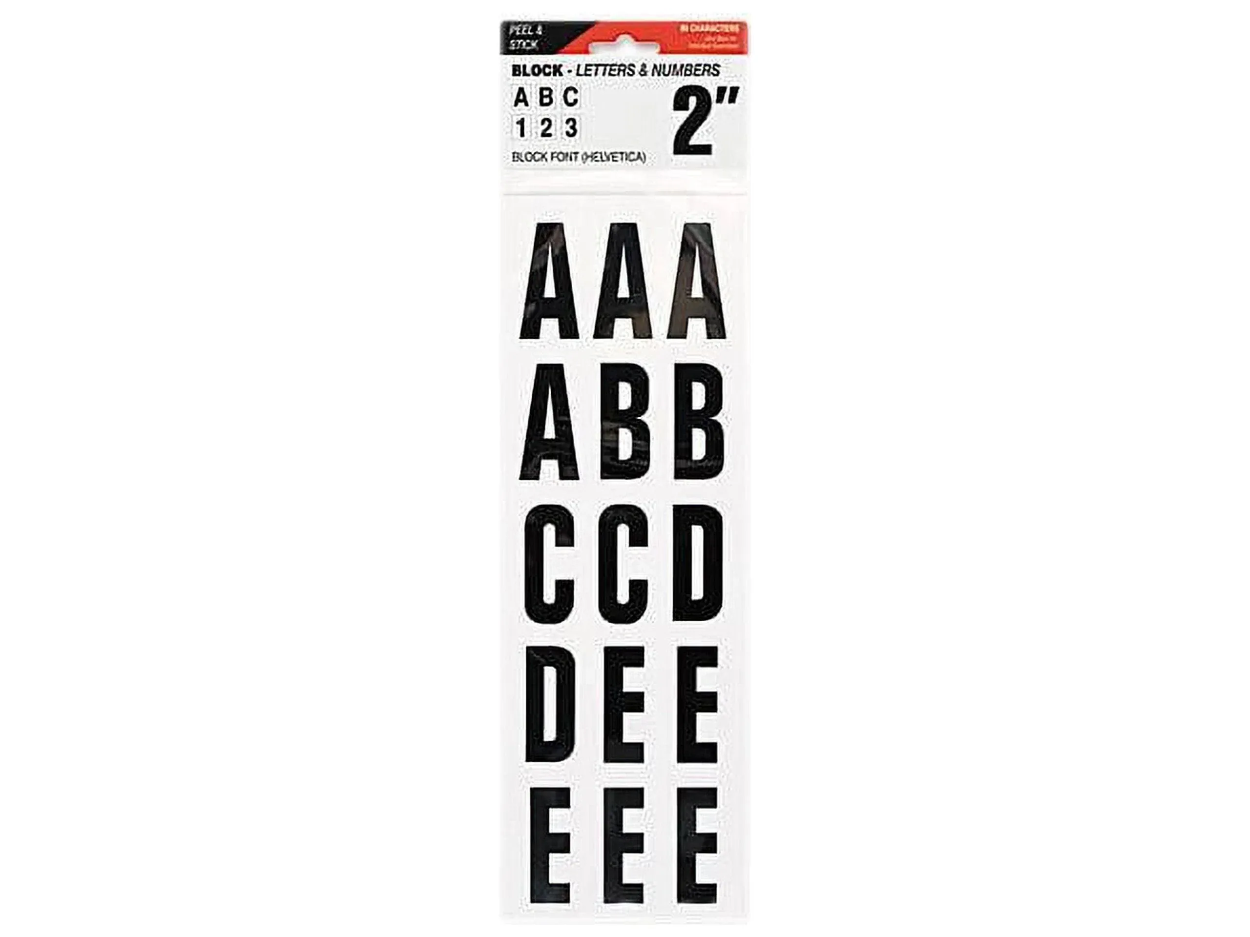 Letters, Numbers And Symbols, Adhesive, 2", Black, 84 Characters