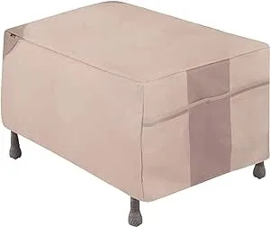 Modern Leisure Monterey Patio Ottoman/Side Table Cover - Water-Resistant Fabric - Heavy-Duty Protection for Outdoor Deck Furniture - 32" L x 22" D x 17" H - Beige