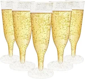 KBG 40 Pack 5 Oz Champagne Flutes Disposable,Pla<wbr/>stic Champagne Flutes,Mimosa ...