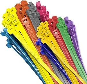 Electriduct Nylon Cable Ties - 11" Self-Locking Zip Ties Multi Color: (Blue, Red, Green, Yellow, Fuchsia, Orange, Gray, Purple) - 500 Pieces