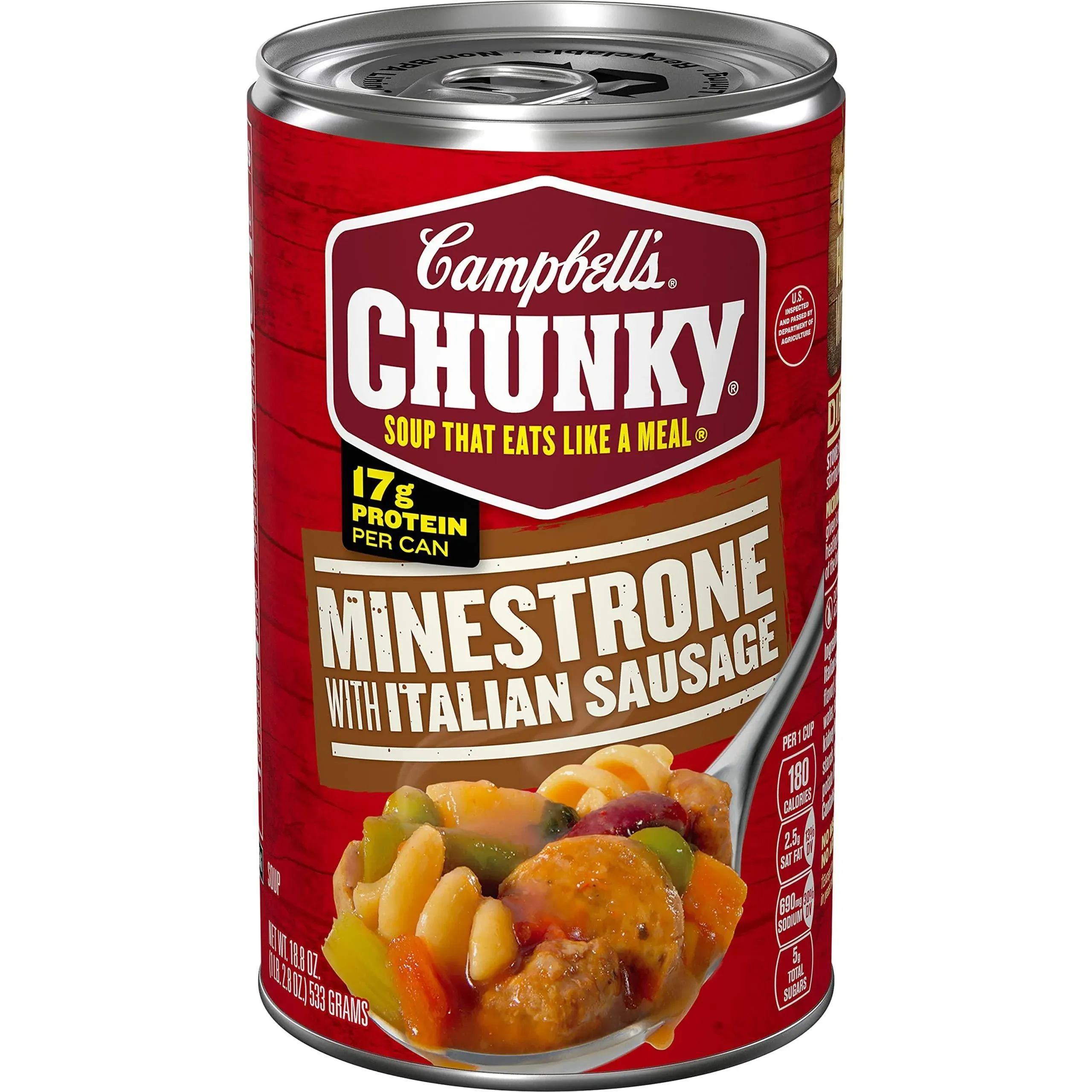 Campbell's Chunky Soup, Minestrone with Italian Sausage - 18.8 oz