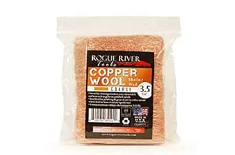 Copper Wool 3.5 oz Skein/Pad -by Rogue River Tools. Coarse Grade -Made in USA, Pure Copper